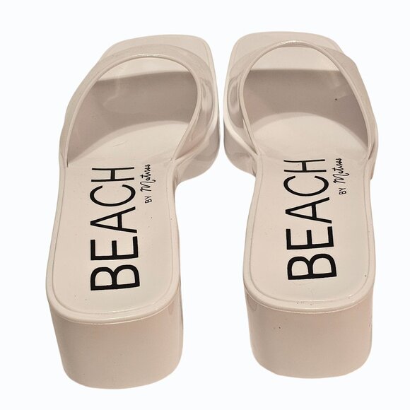 Matisse Beach White Wade Heeled Sandals Size 9M EUC 2.25" Heels - Picture 6 of 12